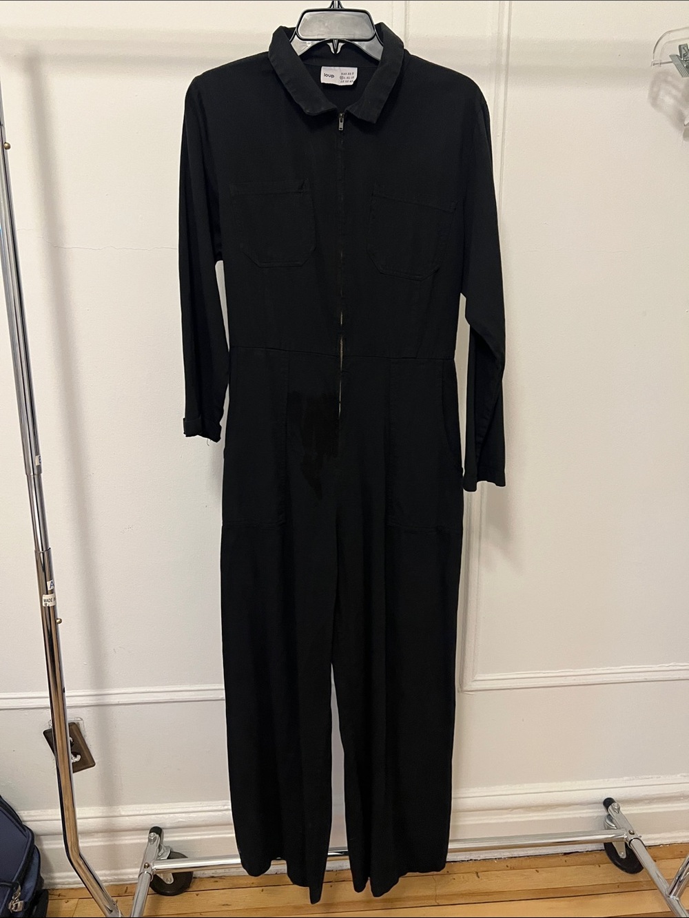 Loup Cotton Black Zip-Front Jumpsuit